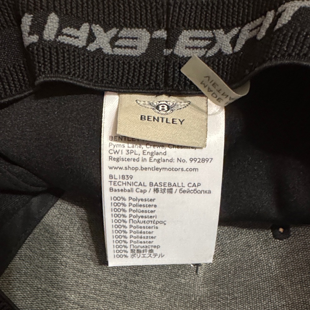 Bentley Men's Embossed Logo Baseball Cap in Black - Picture 2 of 3